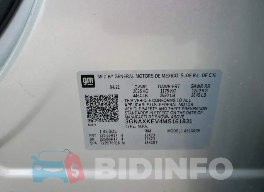 3GNAXKEV4MS161831 Photo# 10