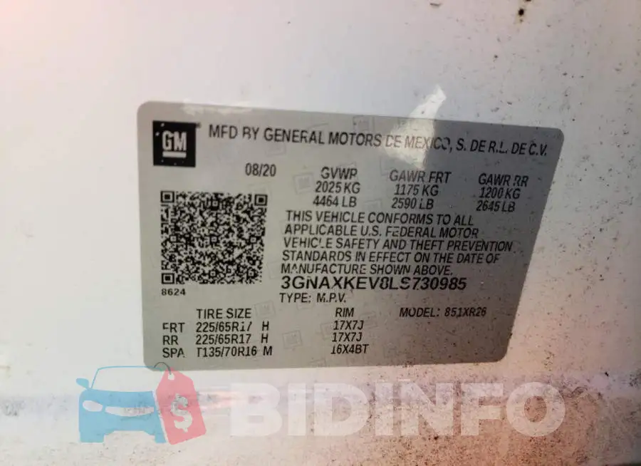 3GNAXKEV8LS730985 Photo# 10