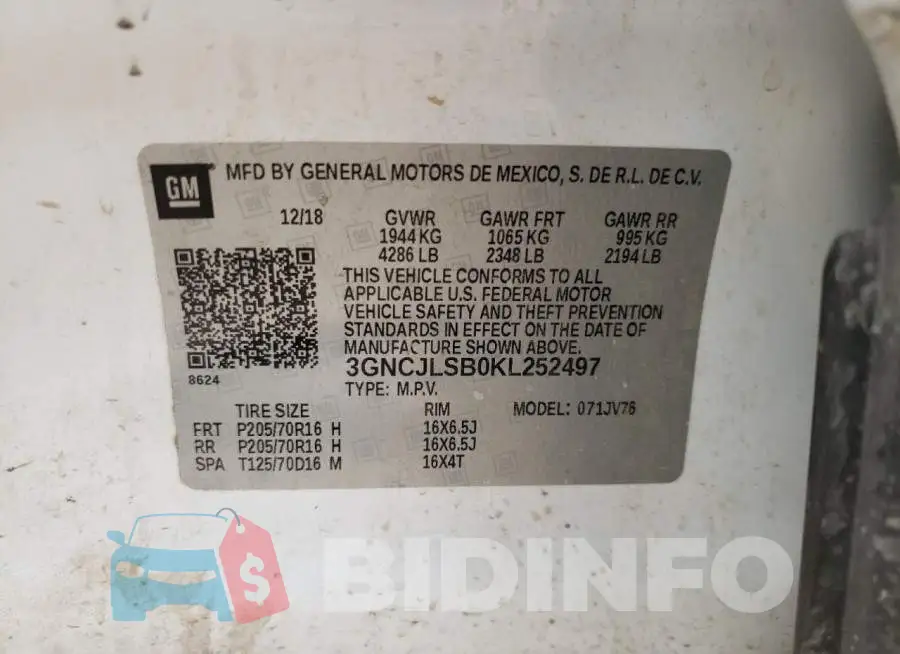 3GNCJLSB0KL252497 Photo# 10