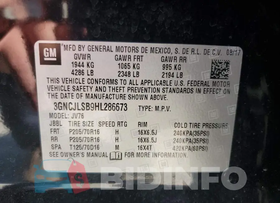 3GNCJLSB9HL286673 Photo# 10
