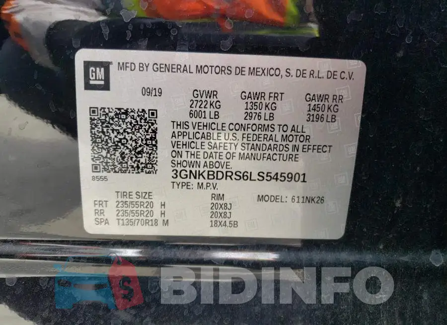 3GNKBDRS6LS545901 Photo# 10