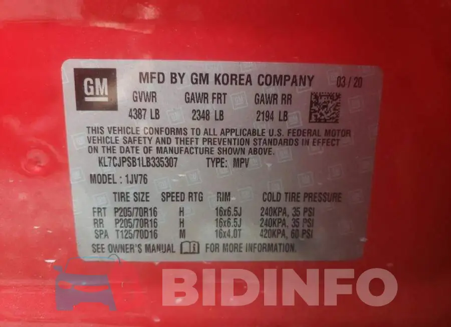 KL7CJPSB1LB335307 Photo# 10