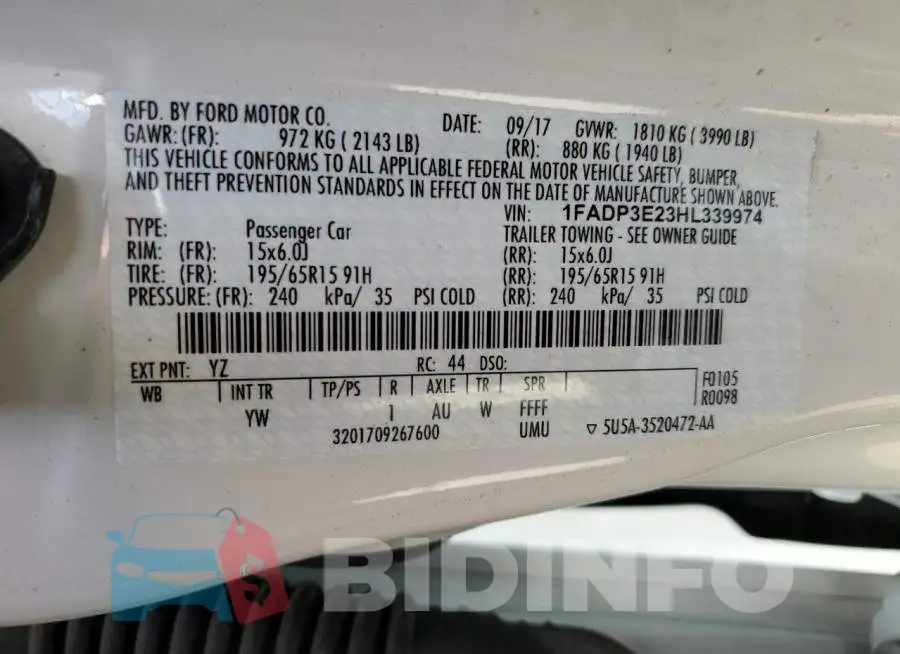 1FADP3E23HL339974 Photo# 10