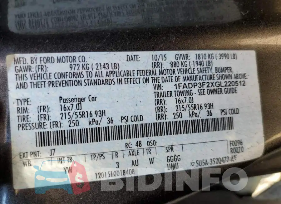 1FADP3F2XGL220512 Photo# 10
