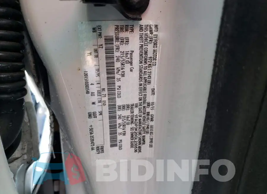 1FADP3K20GL230536 Photo# 10