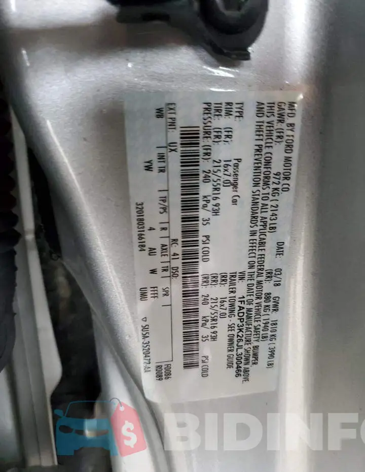 1FADP3K26JL300466 Photo# 10