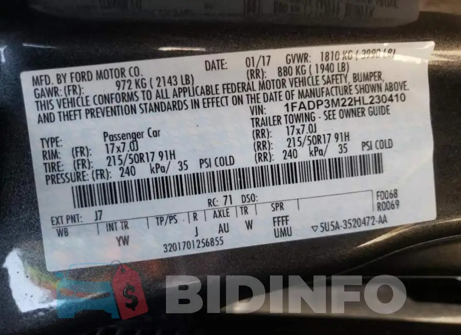 1FADP3M22HL230410 Photo# 10