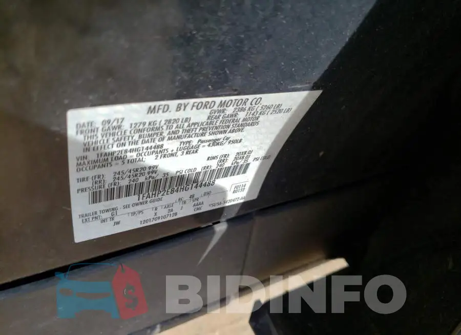1FAHP2E84HG144488 Photo# 10