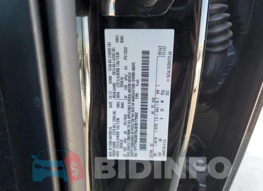 1FT7W2BT8JEB17992 Photo# 10