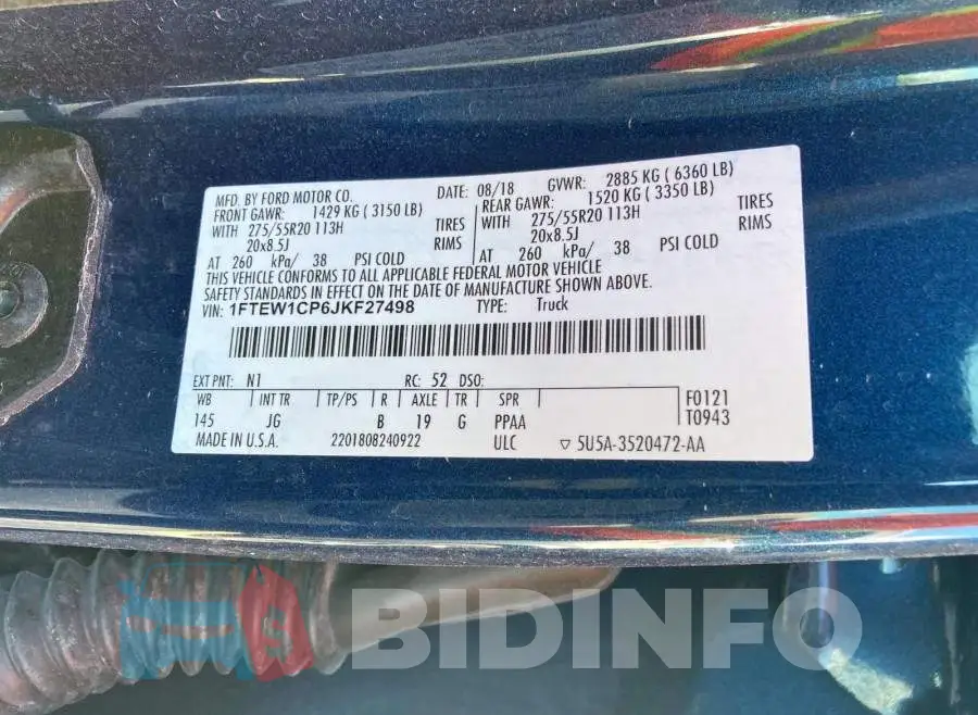 1FTEW1CP6JKF27498 Photo# 10
