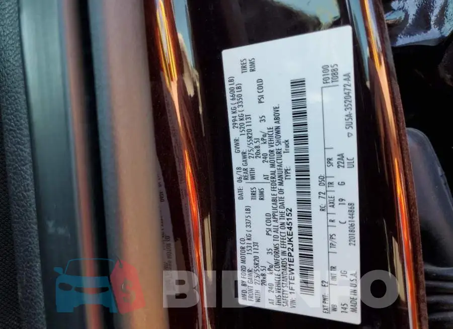 1FTEW1EP2JKE45152 Photo# 10