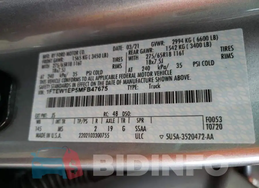 1FTEW1EP5MFB47675 Photo# 10
