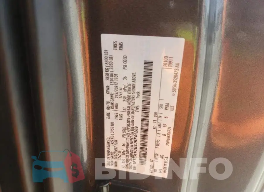 1FTEX1CB8JKF41209 Photo# 10