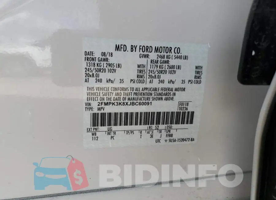 2FMPK3K8XJBC60091 Photo# 10