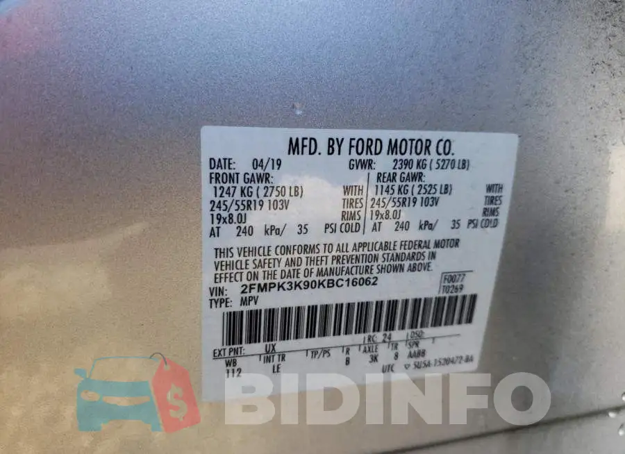 2FMPK3K90KBC16062 Photo# 10