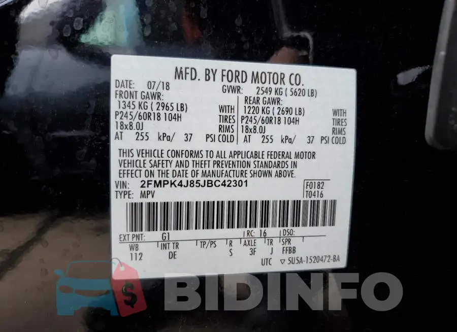 2FMPK4J85JBC42301 Photo# 10