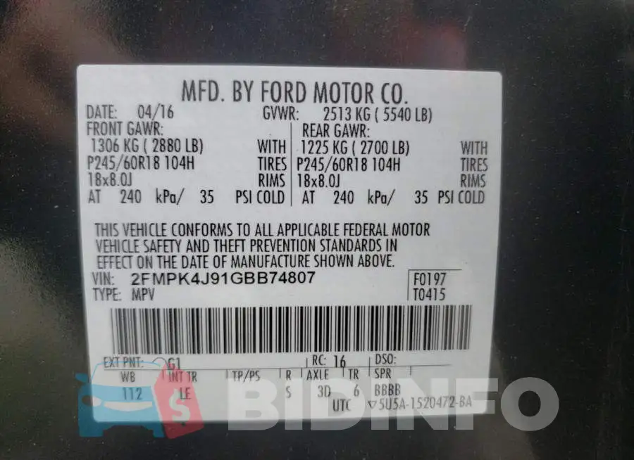 2FMPK4J91GBB74807 Photo# 10
