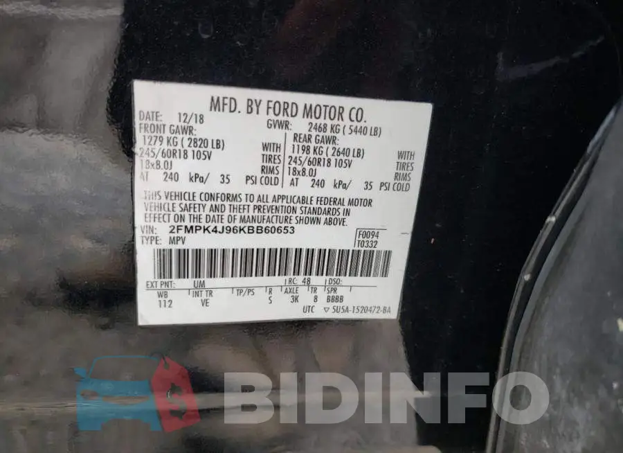 2FMPK4J96KBB60653 Photo# 10
