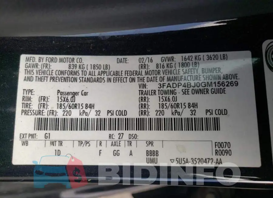 3FADP4BJ0GM156269 Photo# 10