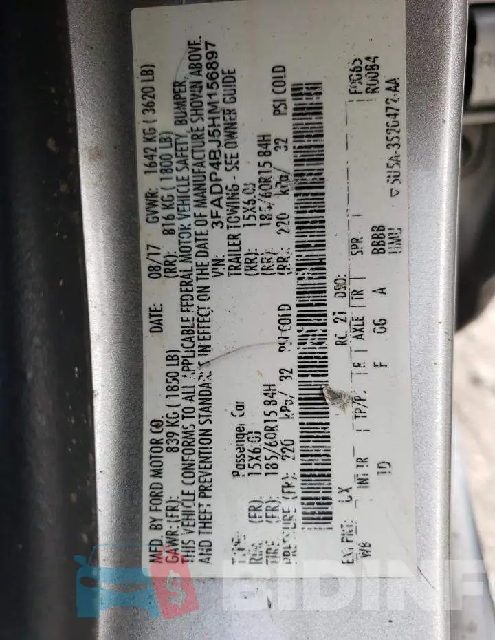 3FADP4BJ5HM156897 Photo# 10
