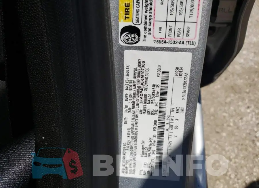 3FADP4EJ6KM107386 Photo# 10