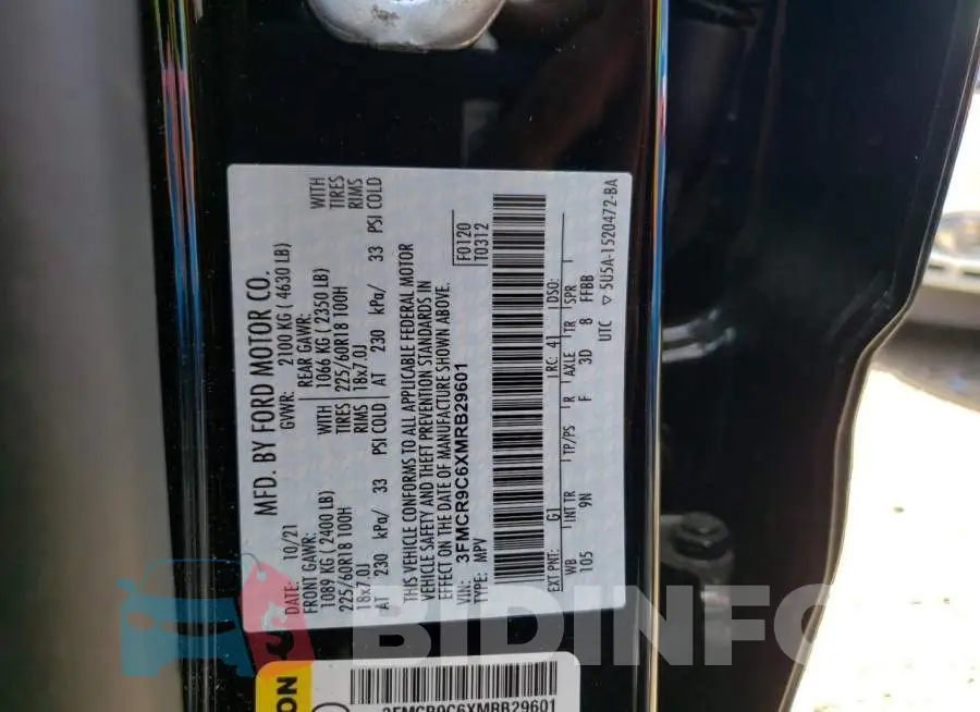 3FMCR9C6XMRB29601 Photo# 10