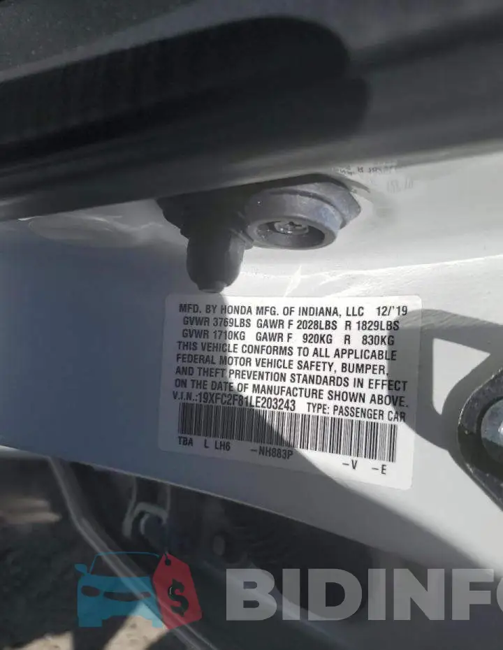 19XFC2F81LE203243 Photo# 10