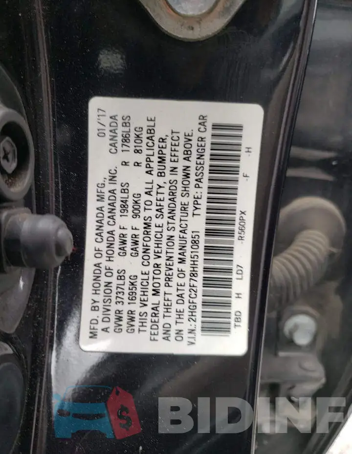 2HGFC2F78HH510851 Photo# 10