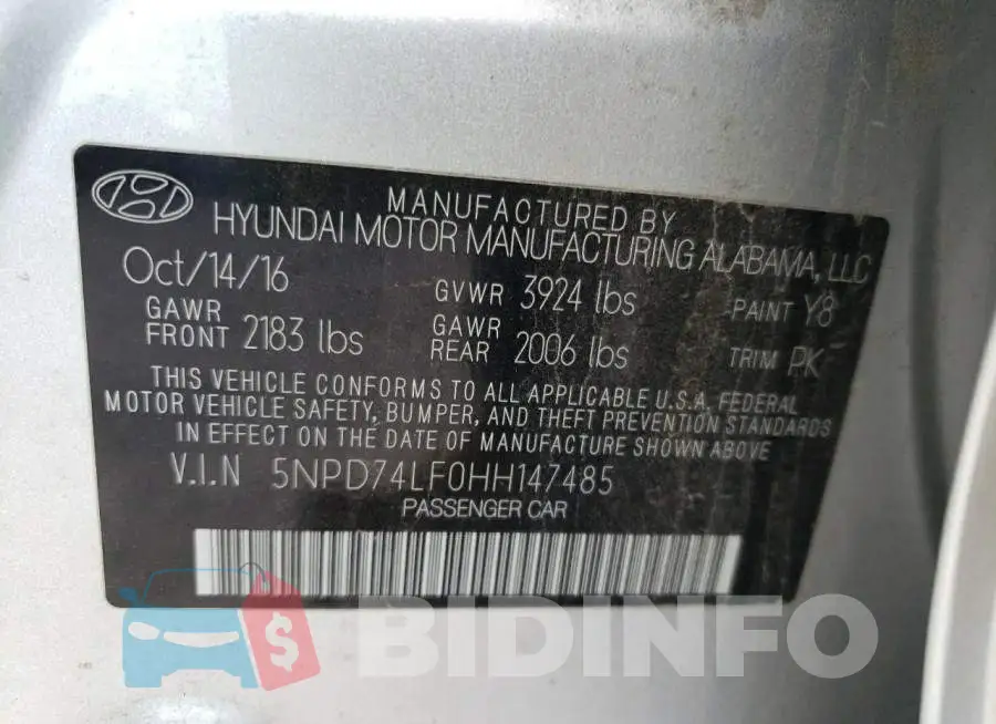 5NPD74LF0HH147485 Photo# 10