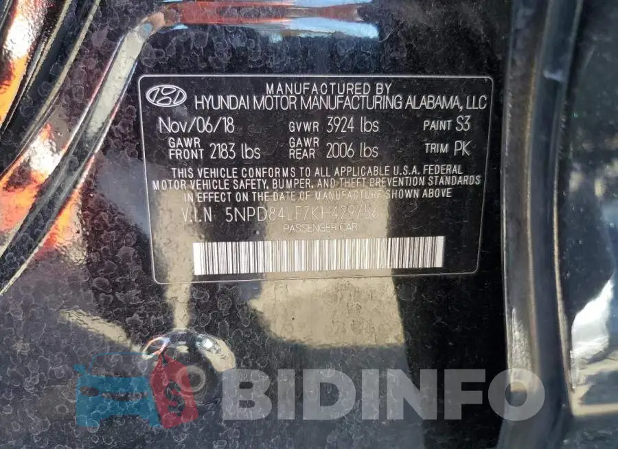 5NPD84LF7KH429756 Photo# 10