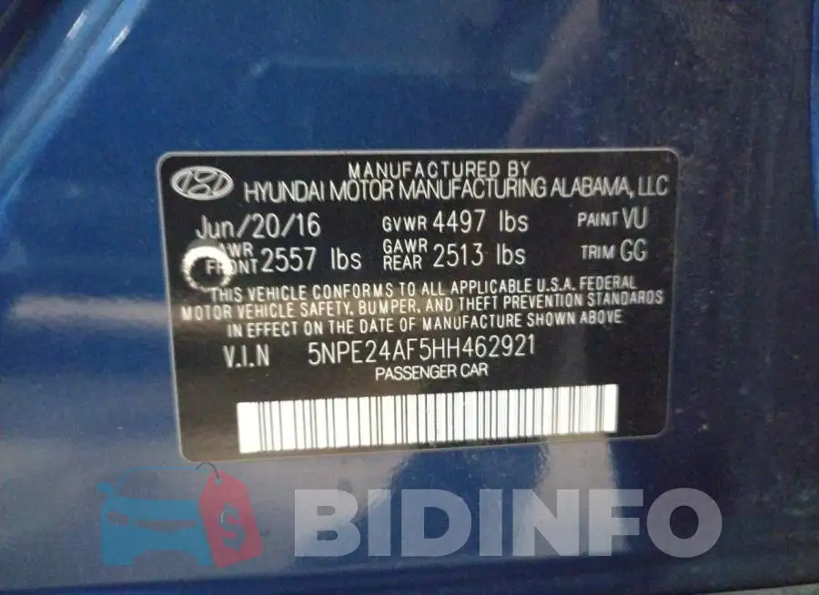 5NPE24AF5HH462921 Photo# 10