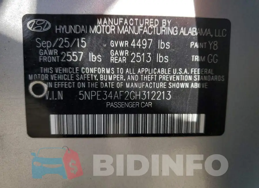 5NPE34AF2GH312213 Photo# 10