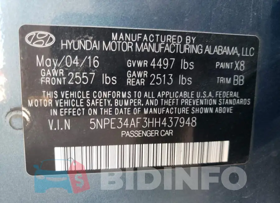 5NPE34AF3HH437948 Photo# 10