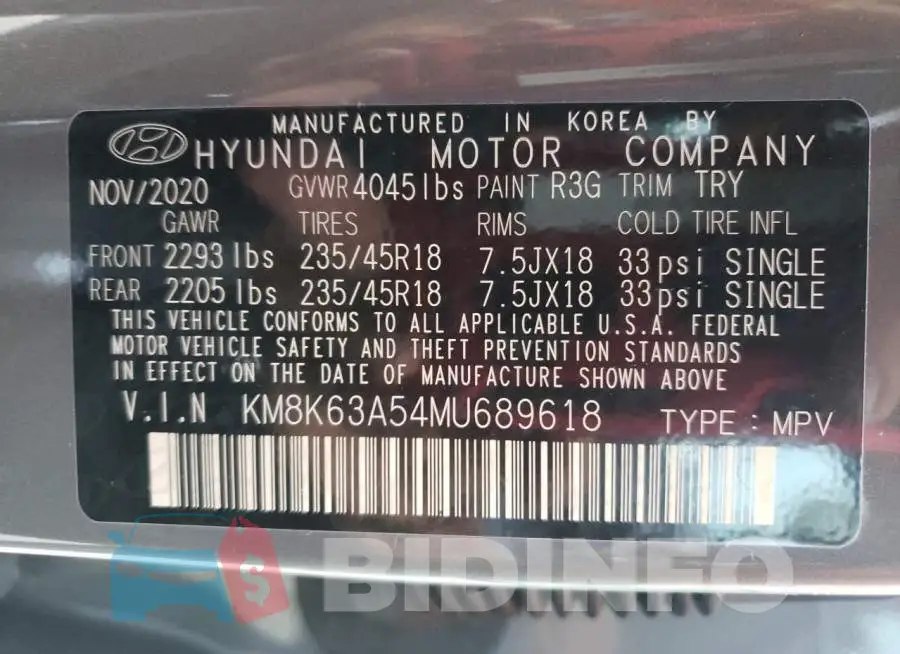 KM8K63A54MU689618 Photo# 10