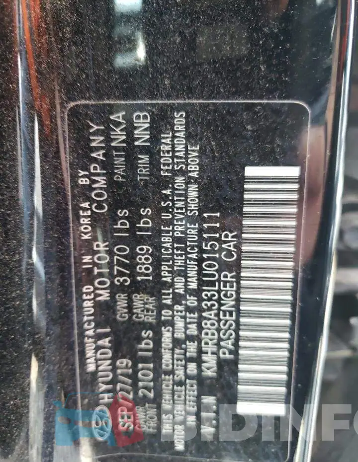 KMHRB8A33LU015111 Photo# 10