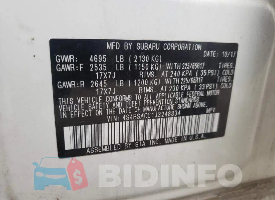 4S4BSACC1J3248834 Photo# 10