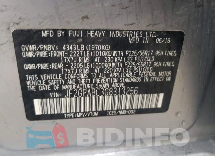 JF2GPABC3G8313256 Photo# 10