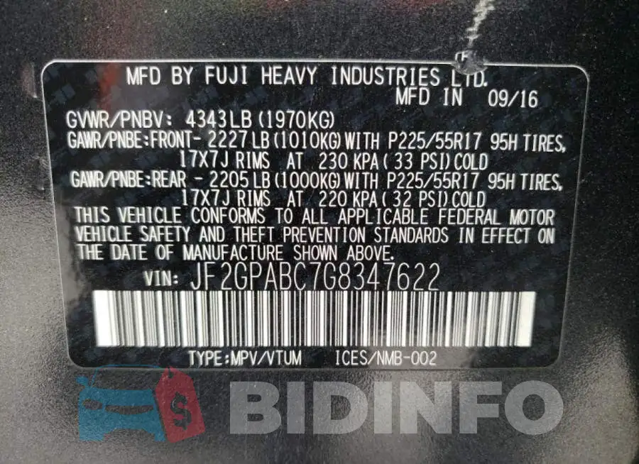 JF2GPABC7G8347622 Photo# 10