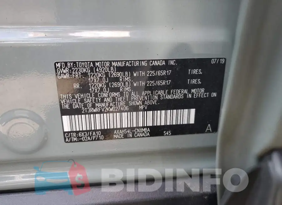 2T3RWRFV2KW027406 Photo# 10