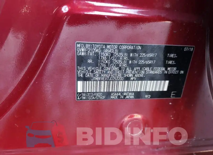 JTMBFREV7JD253200 Photo# 10