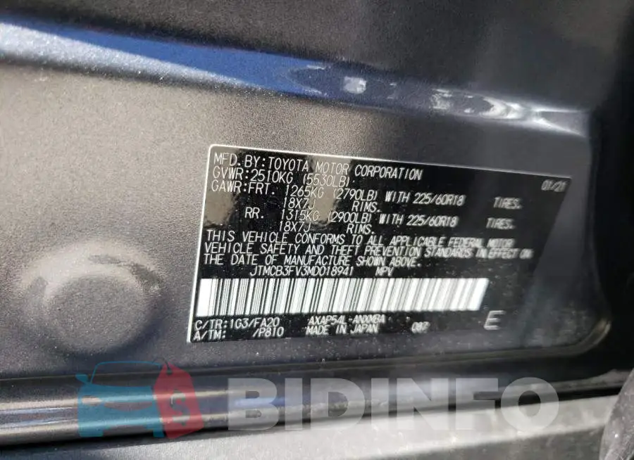 JTMCB3FV3MD018941 Photo# 10