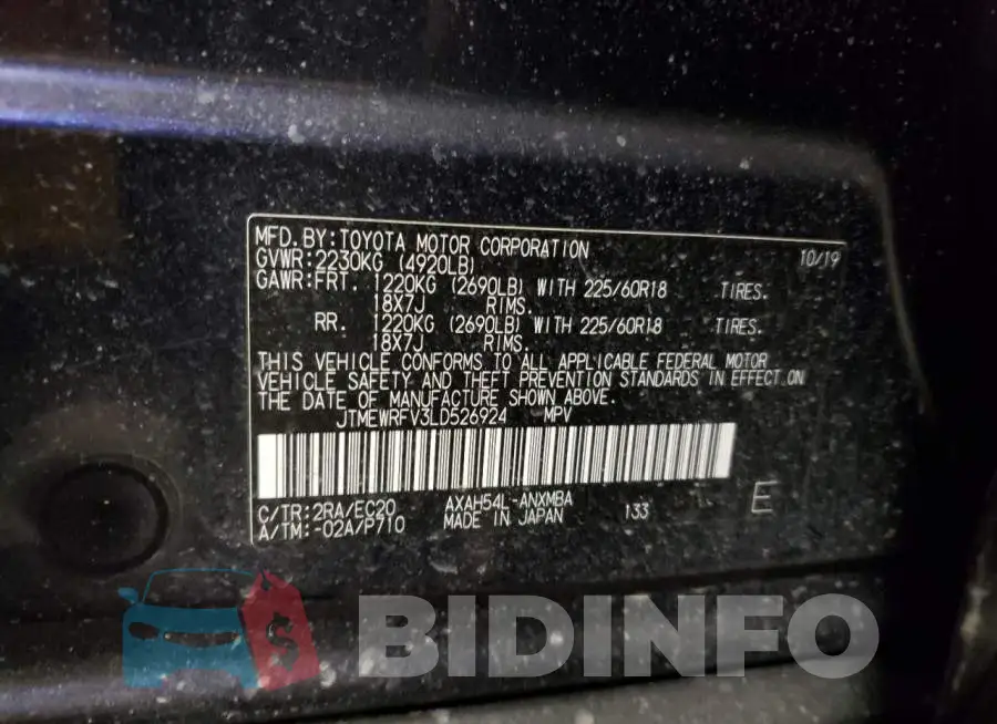 JTMEWRFV3LD526924 Photo# 10