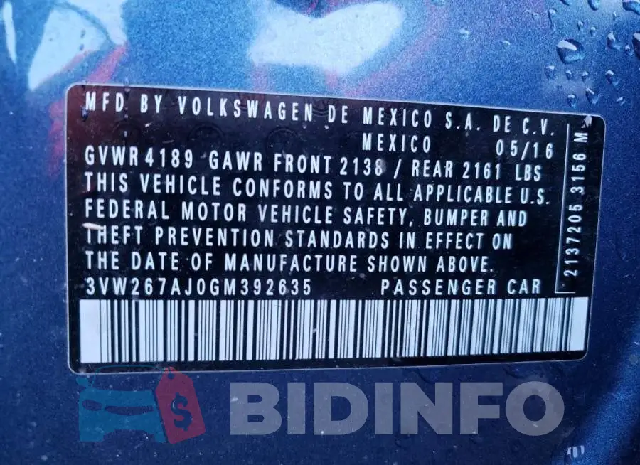 3VW267AJ0GM392635 Photo# 10
