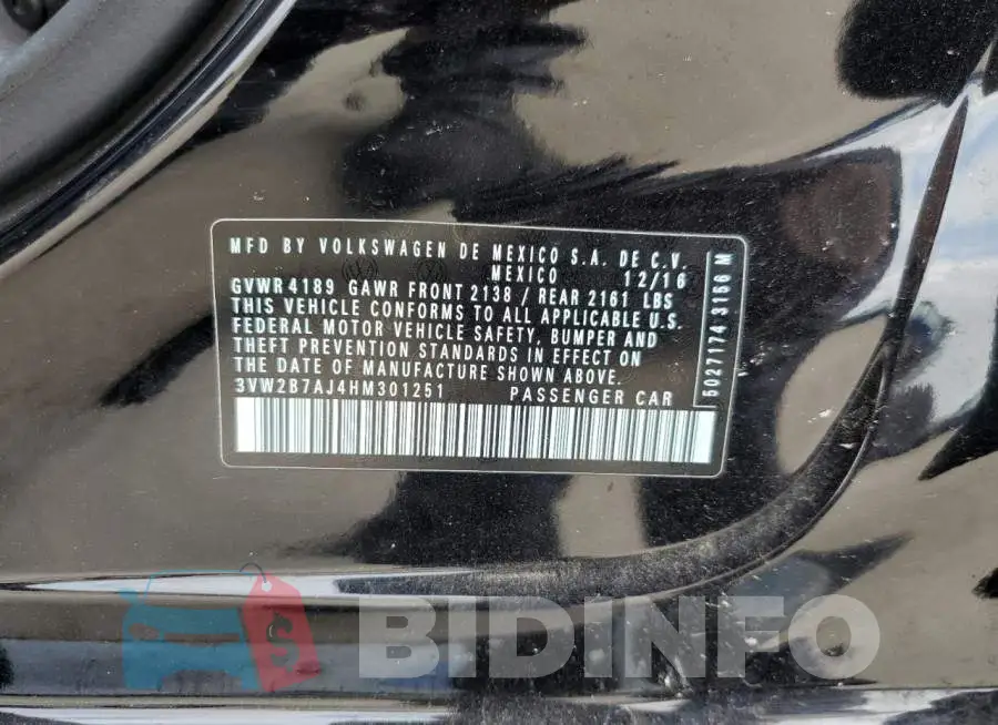 3VW2B7AJ4HM301251 Photo# 10