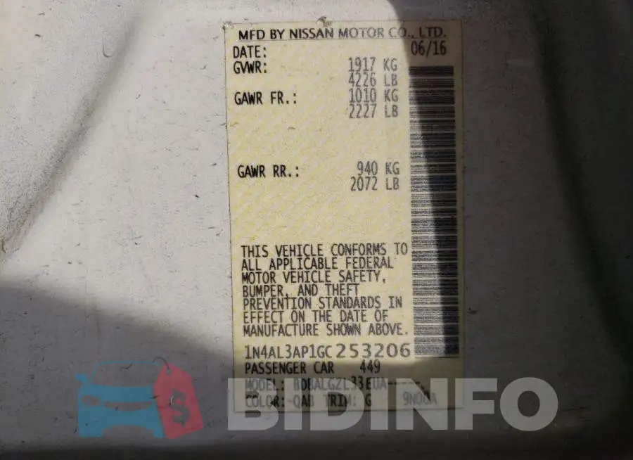 1N4AL3AP1GC253206 Photo# 10