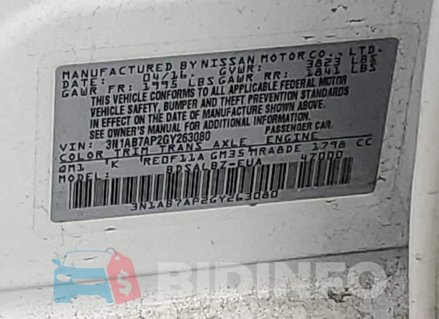 3N1AB7AP2GY263080 Photo# 10