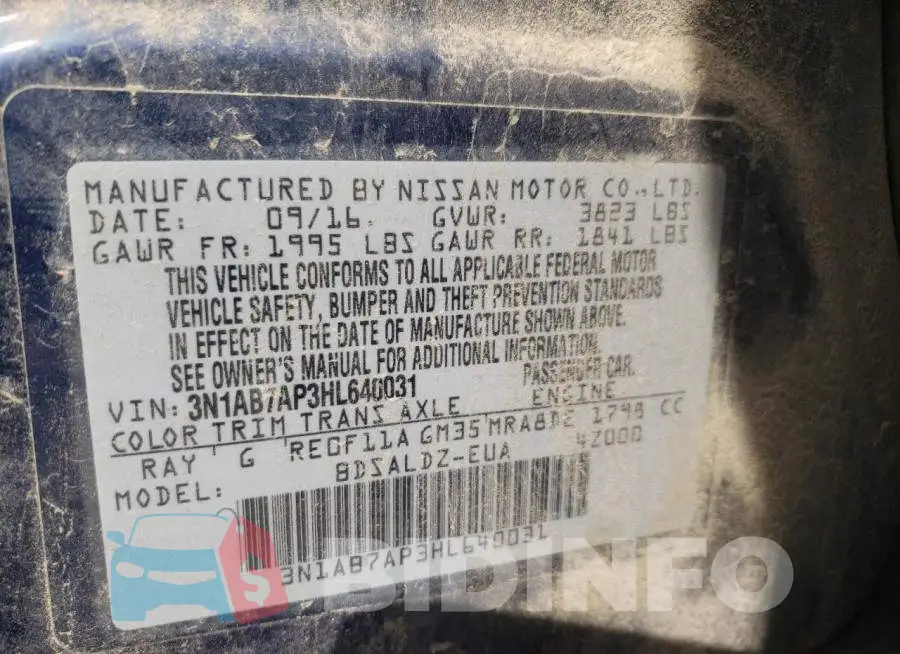 3N1AB7AP3HL640031 Photo# 10