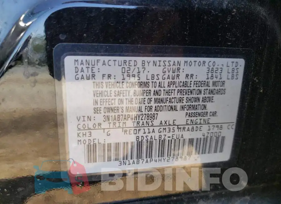 3N1AB7AP4HY278987 Photo# 10