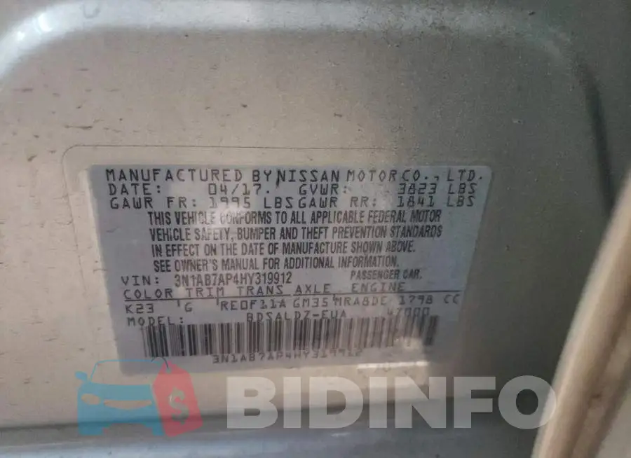 3N1AB7AP4HY319912 Photo# 10