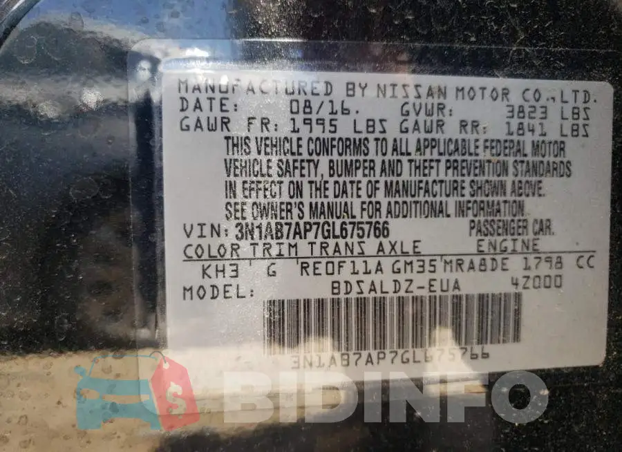 3N1AB7AP7GL675766 Photo# 10